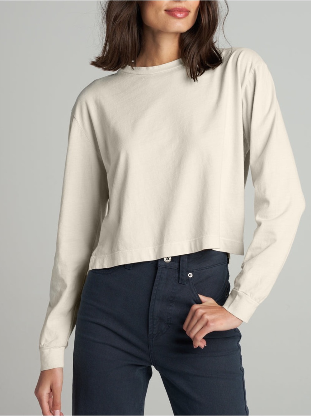 Rowan Women's Reagan Long Sleeve Oversized Boyfriend Heavyweight 100% cotton -SM